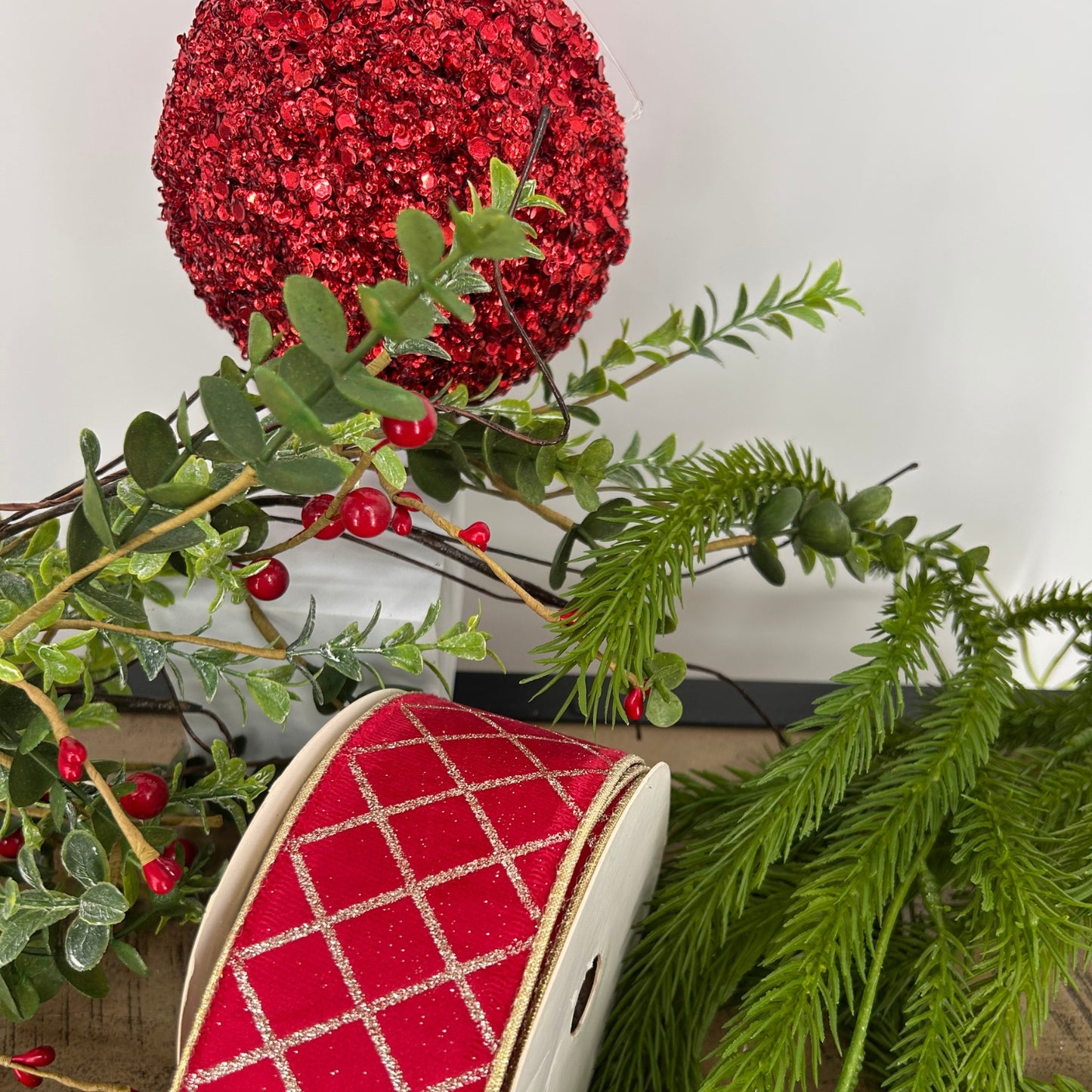 Red, Champagne, Greenery Christmas Tree Mystery Box