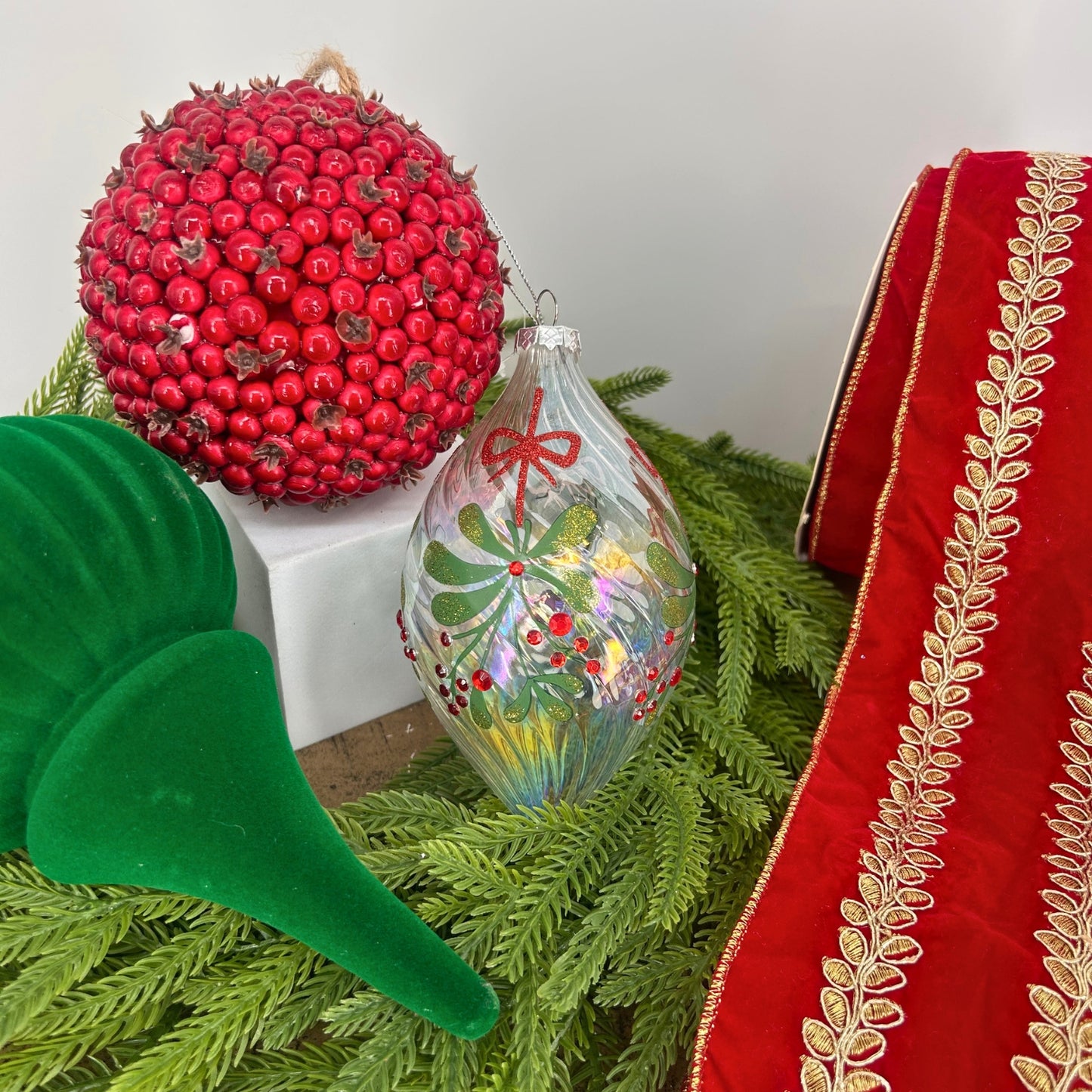 Red, Green, Gold, Berries Christmas Tree Mystery Box