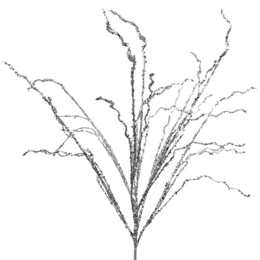 35" Sequin Twig Spray in Silver | QD