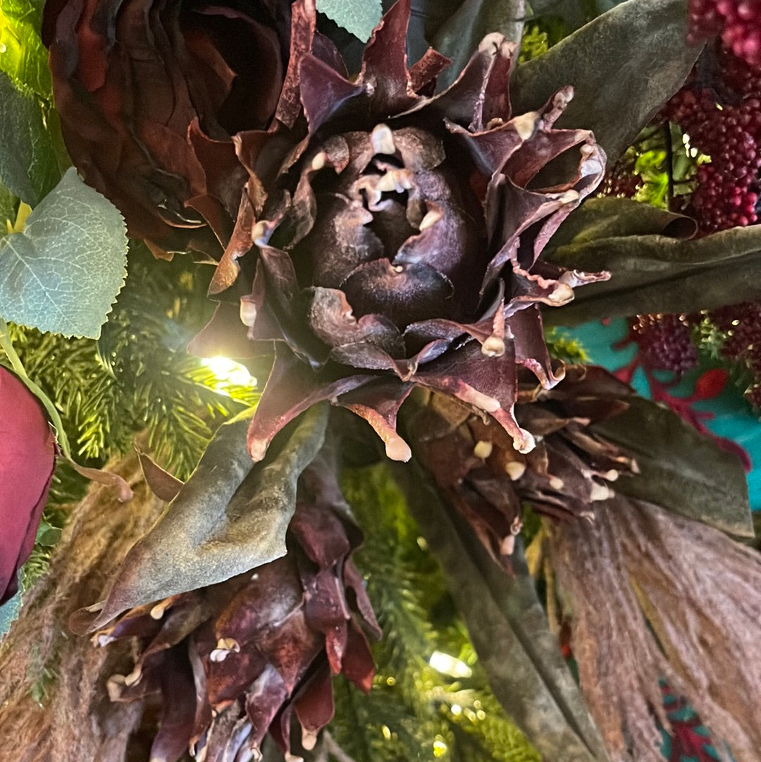 17'' Artichoke Bush X3 - Burgundy | XJ
