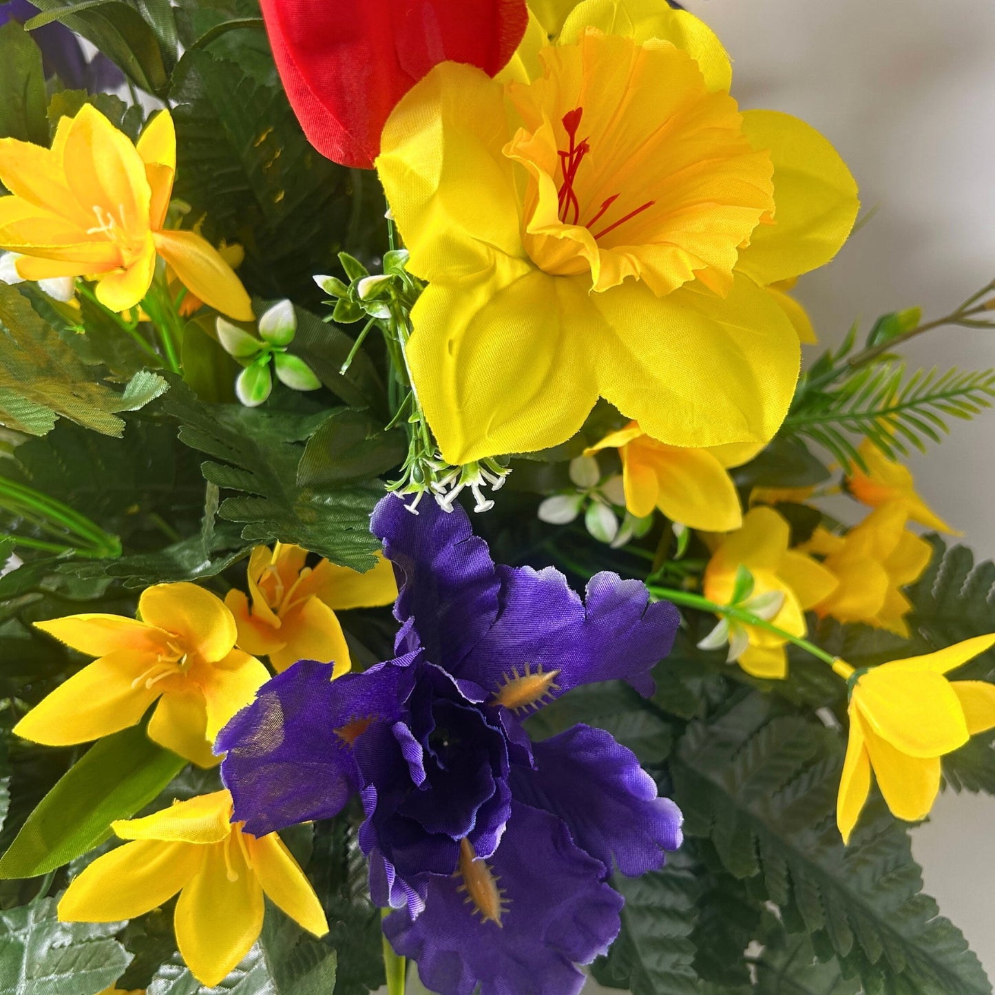 Sunshine Meadows Pre-Made Vase Insert (Yellow/Purple/Red)