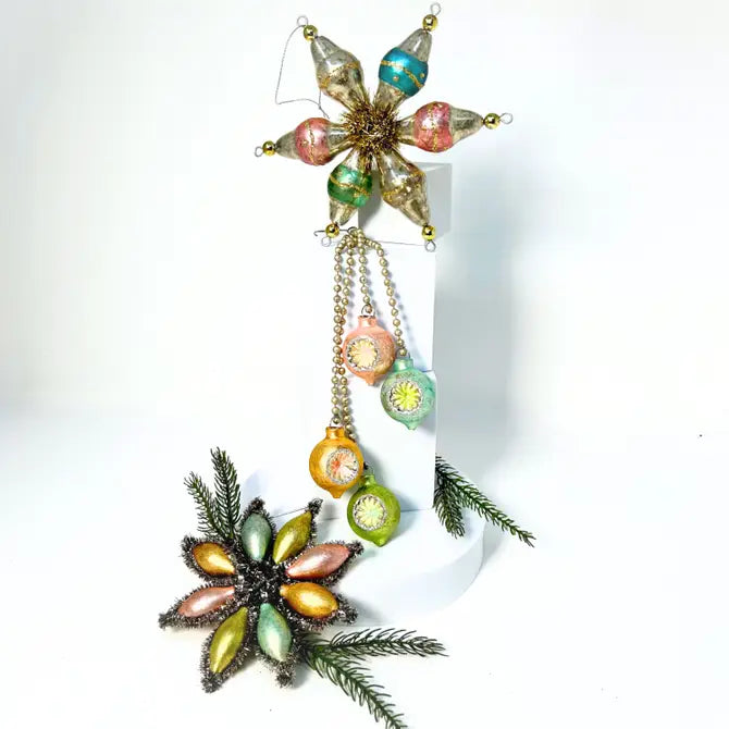 Antique Mercury Starbrust Ornament - Rose/Gold/Sage/Blue 5" | LC