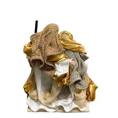 GOLD CREAM FABRIC HOLY FAMILY 9.25" | StJ