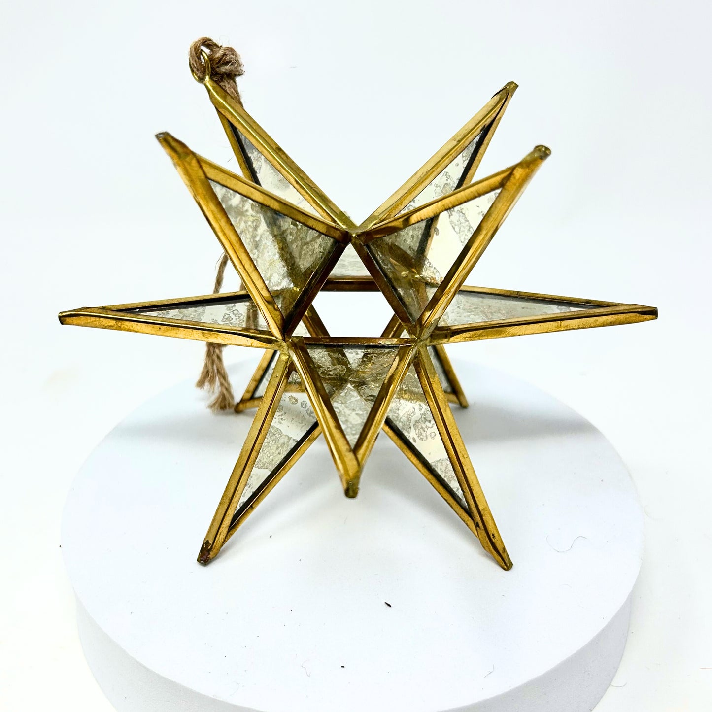 Silver Glass 3D Star Ornament 7”