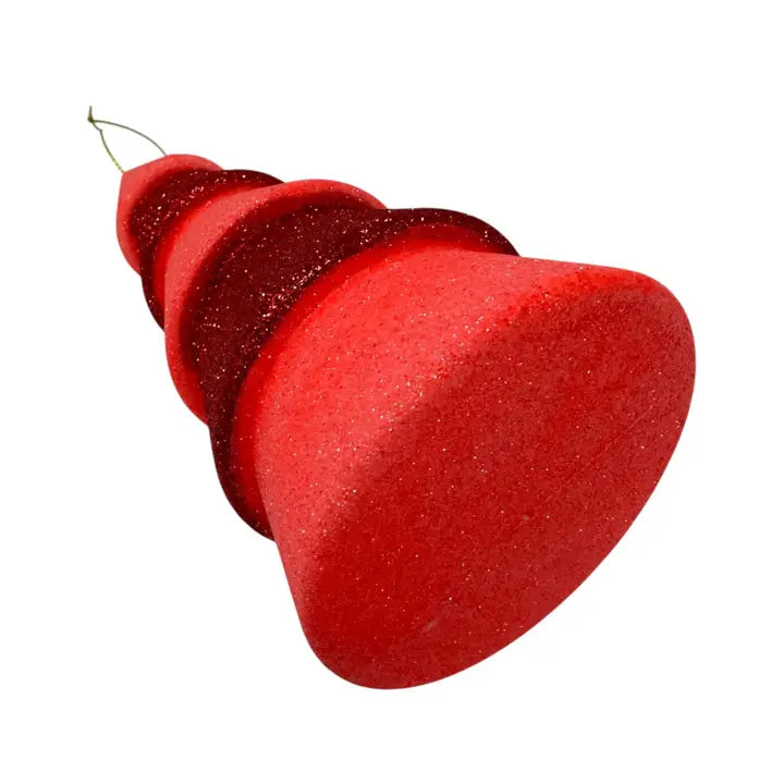 Iridescent Glitter Tree Ornament - Red/Coral 9" | YK