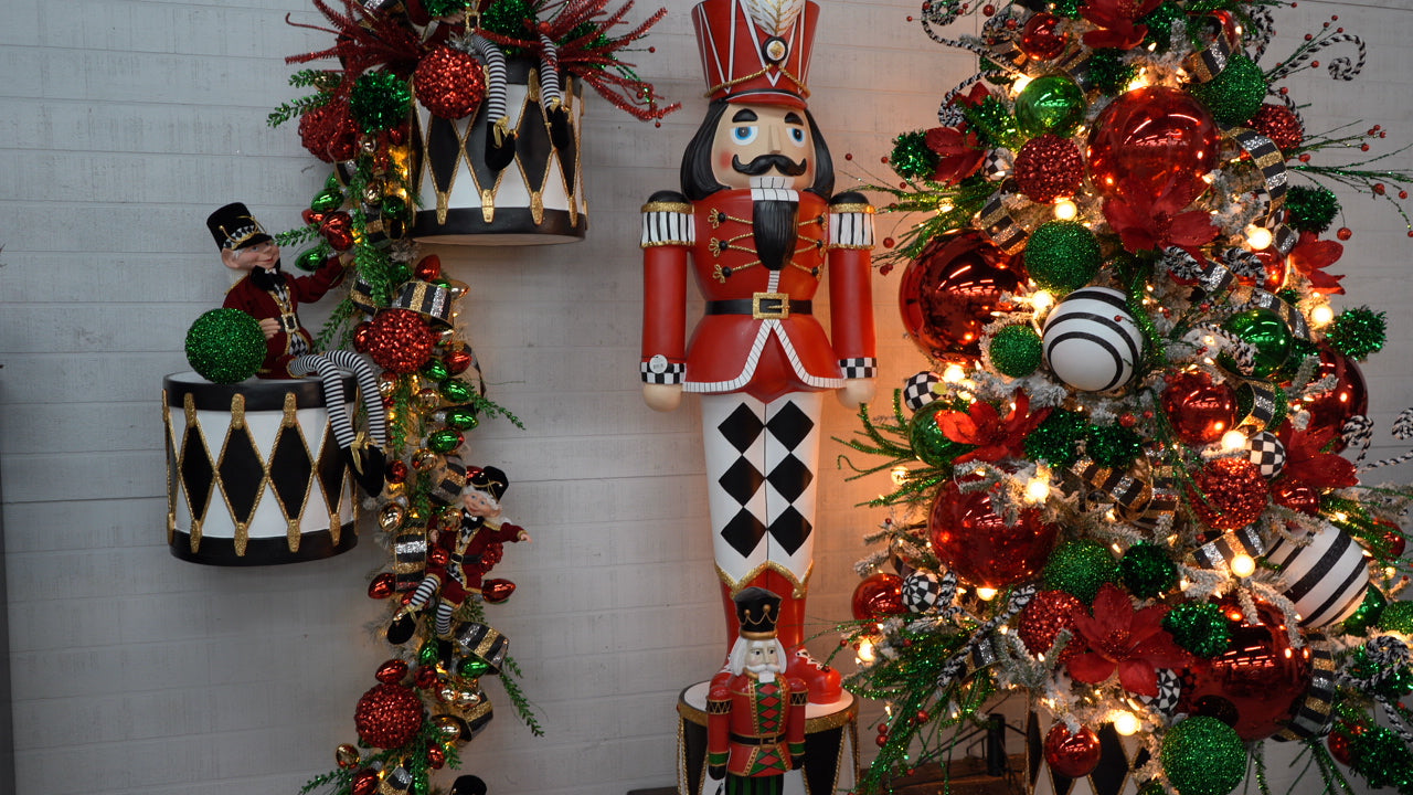 Poseable Whimsical Nutcracker Elf 19.75" in Red White Black | BRC22