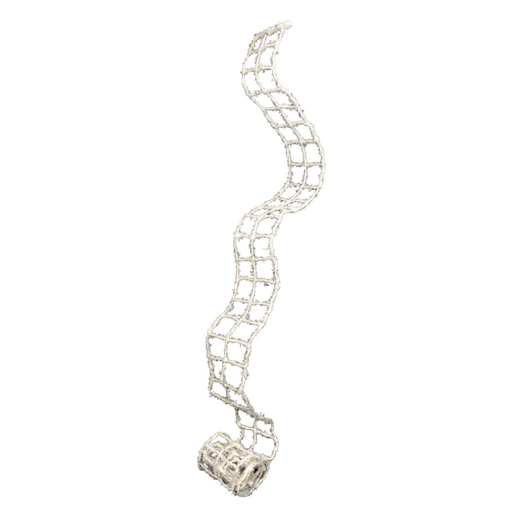 72" Glitter Vine Grid Ribbon in White | QD