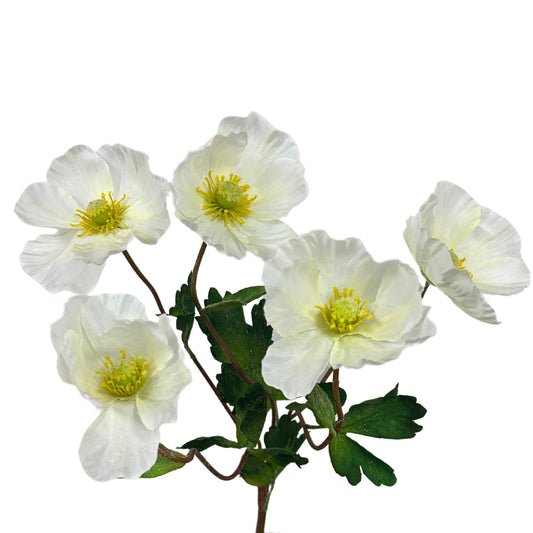 18" Wild Poppy Bush in Cream | XJE