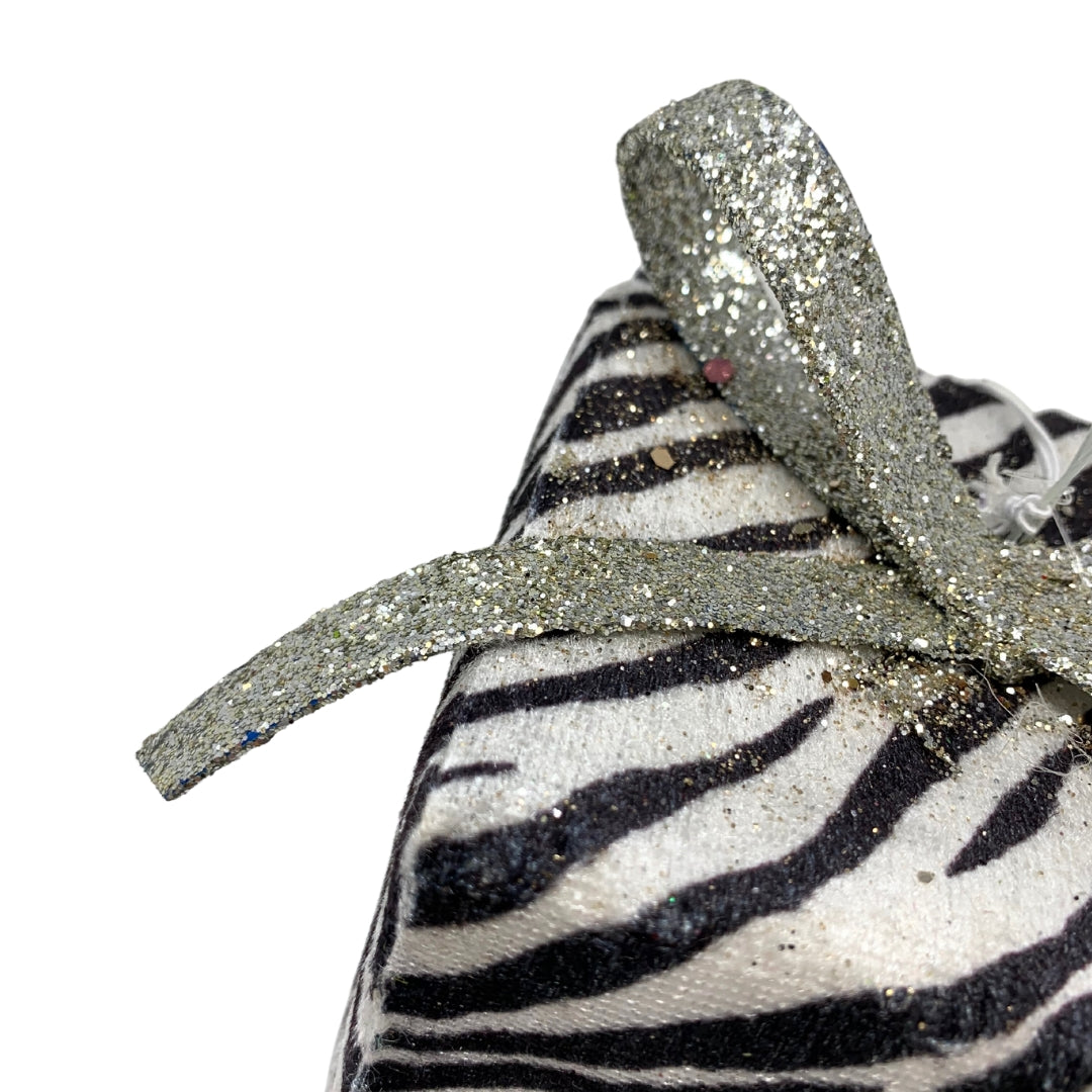 3.75" Zebra Print Gift Box Ornament | QG