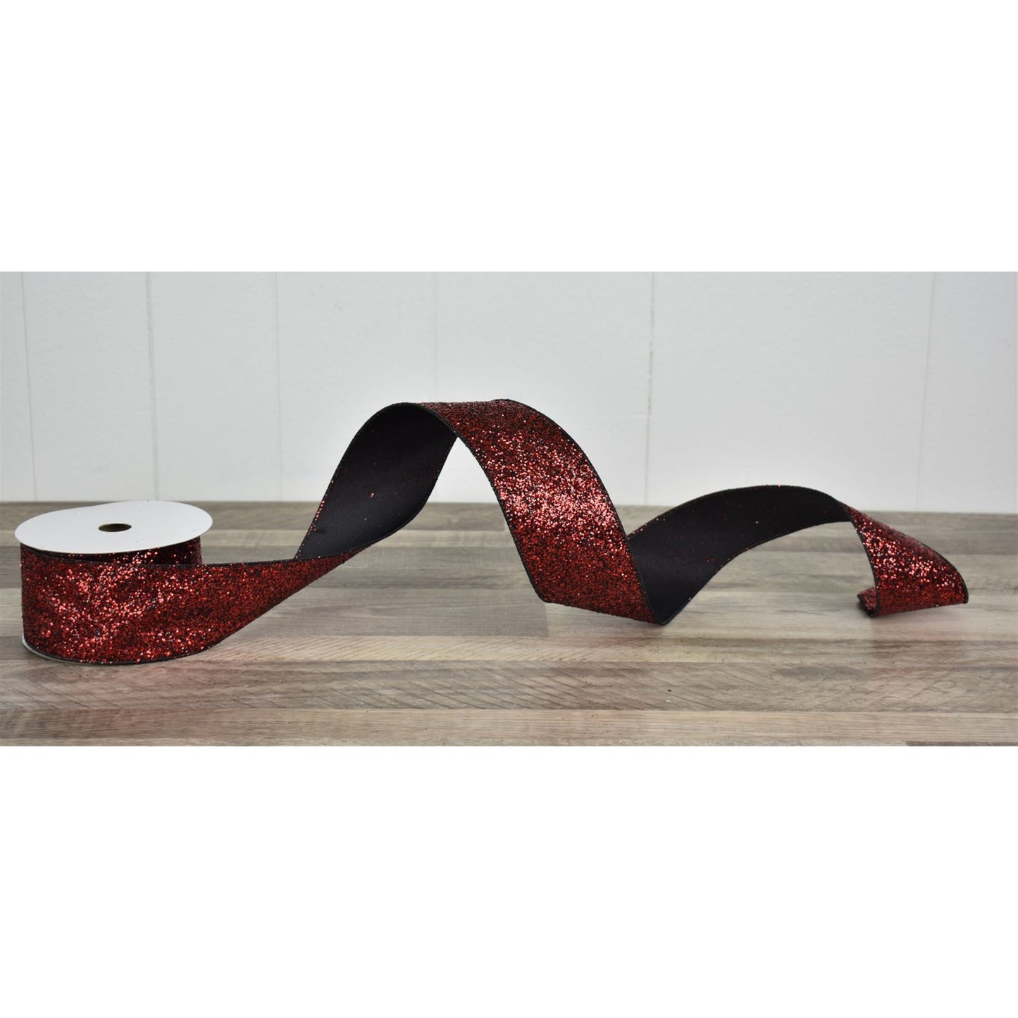 2.5" x 10YD Mixed Mica Sequin Ribbon in Red/Black | YT