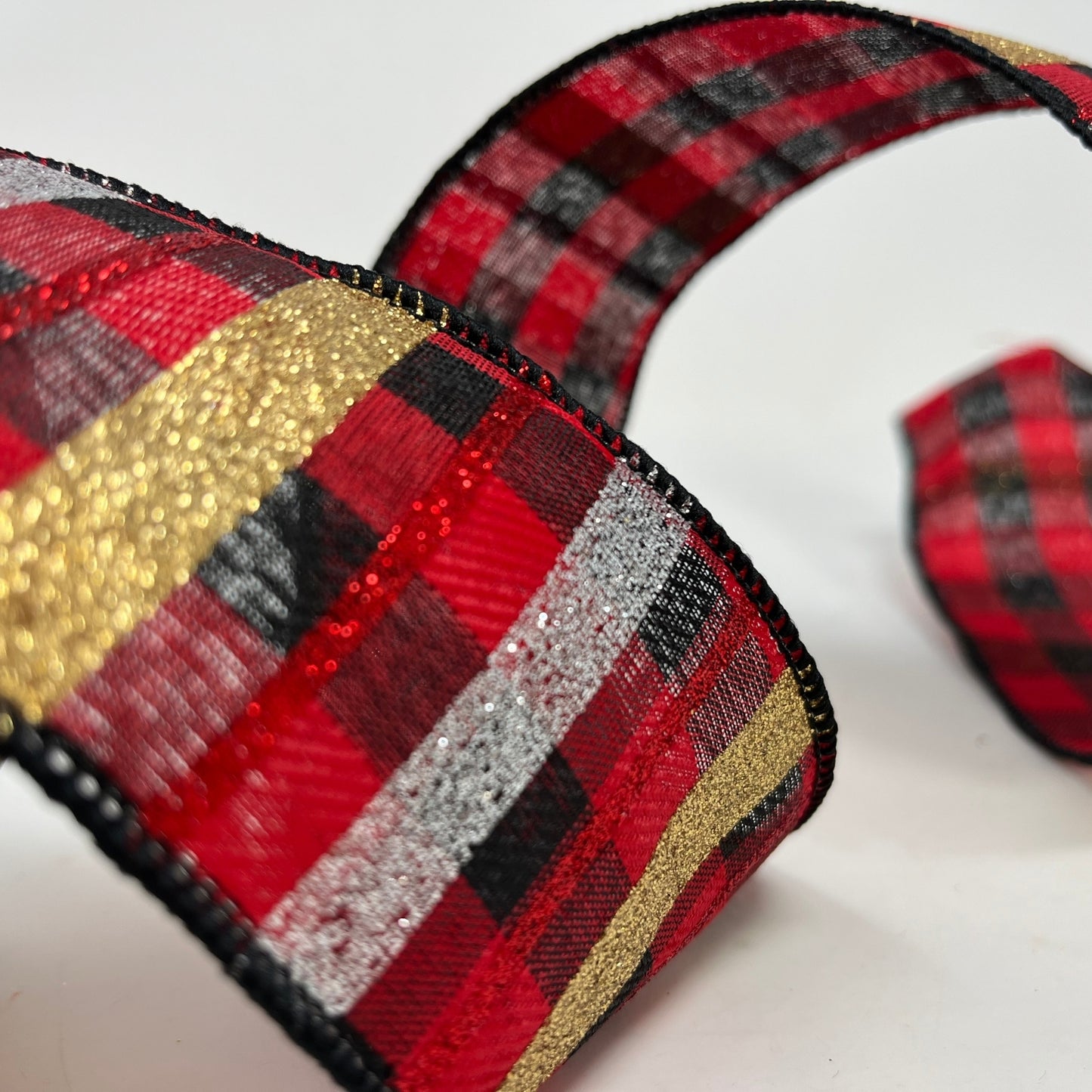 Nutcracker Suite Striped Check Ribbon 2.5" x 10yd | YT