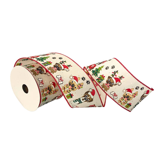 Puppy Craze Christmas Ribbon 2.5” x 10yd | YT