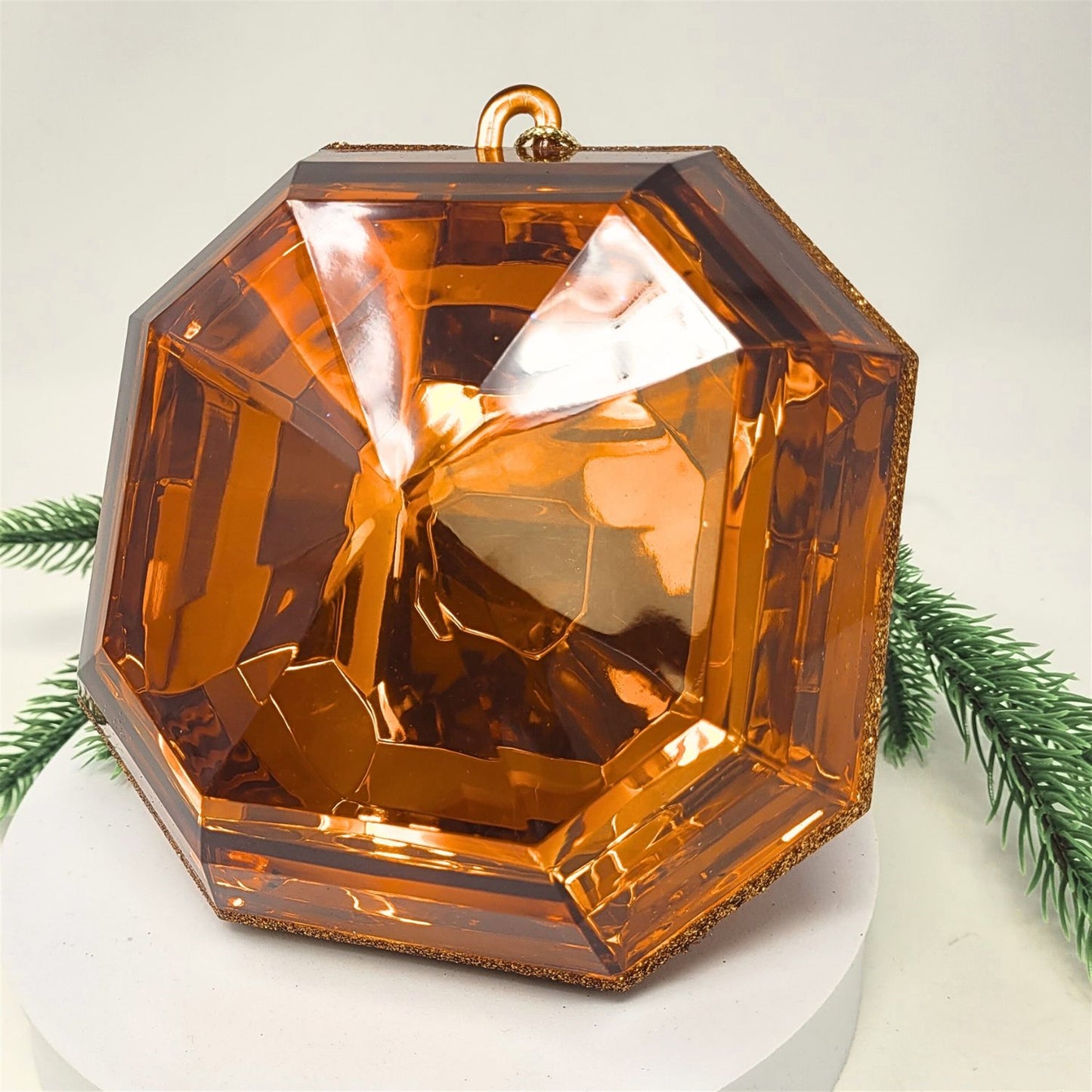 Acrylic Square Precious Gem Ornament - Copper 6” | RO
