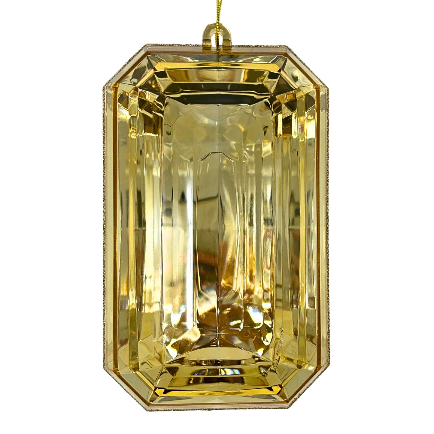 Acrylic Emerald Cut Precious Gem Ornament 9” - Champagne | RO