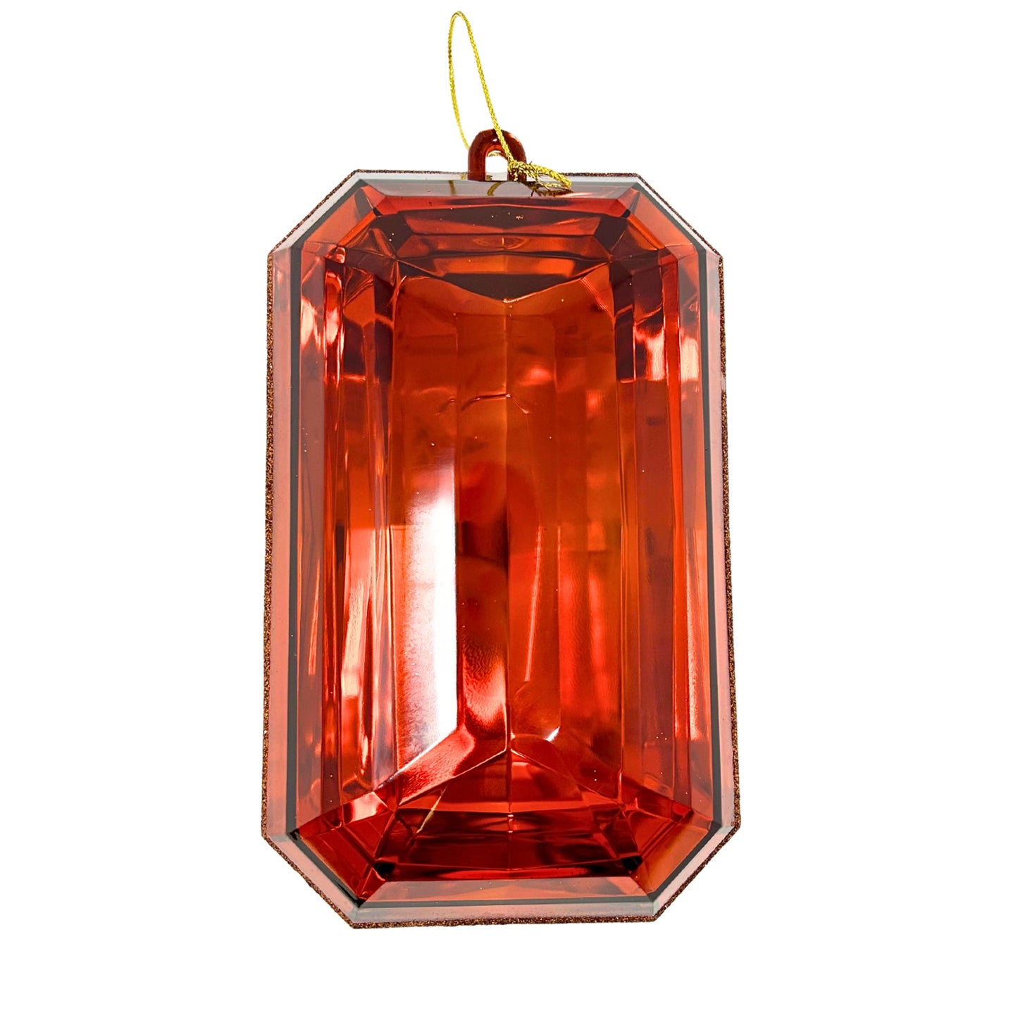 Acrylic Emerald Cut Precious Gem Ornament 9” - Copper | RO