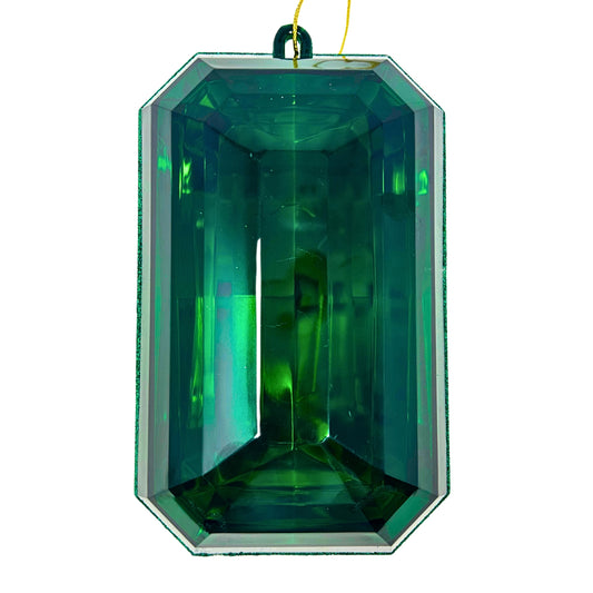Acrylic Emerald Cut Precious Gem Ornament 9” - Emerald | RO