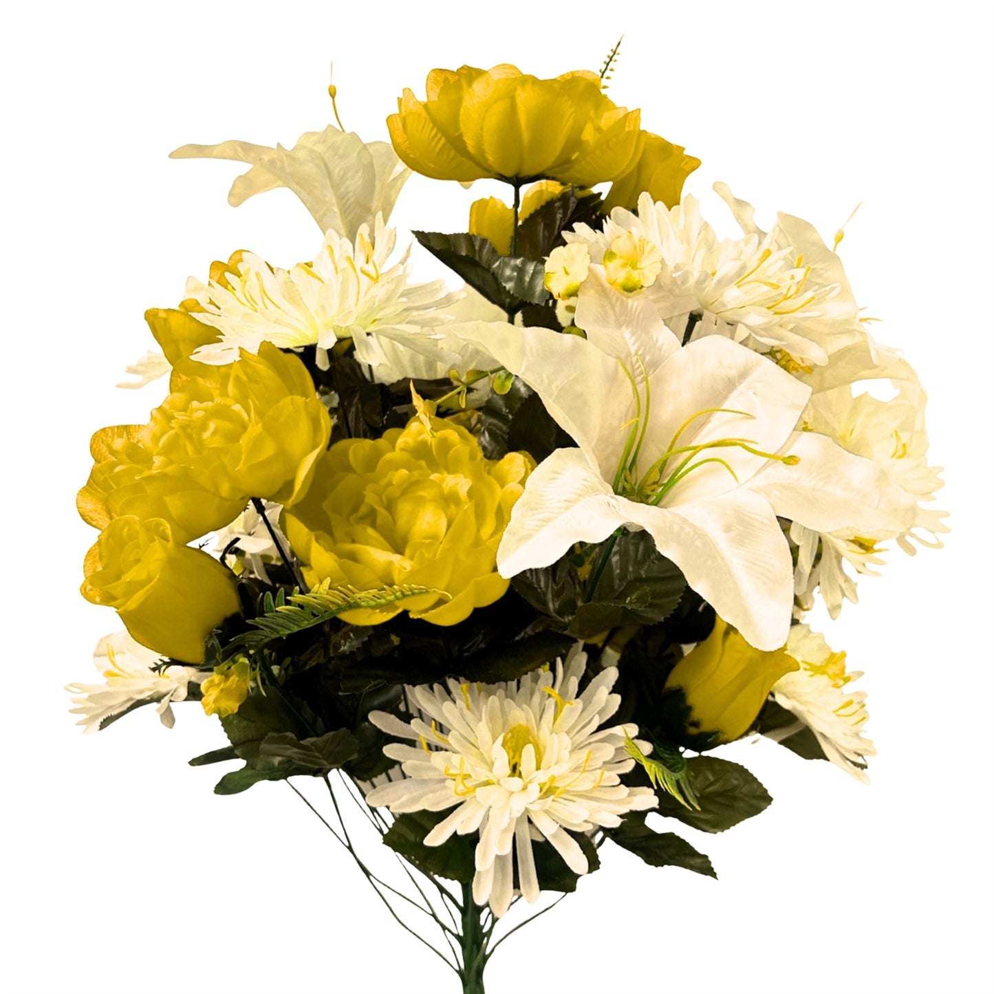 Peony/Lily/Mum Bush x36 - Yellow 25" | CZE