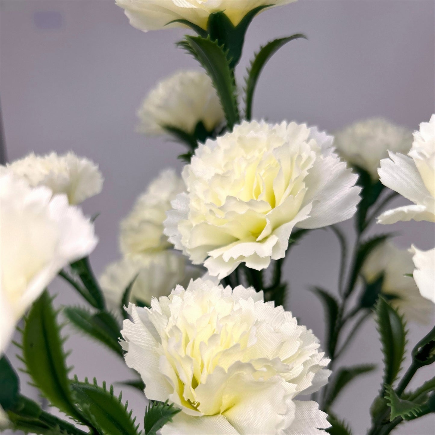 Carnation Bush x7 w/ 14 Heads - 17" Cream | GTE