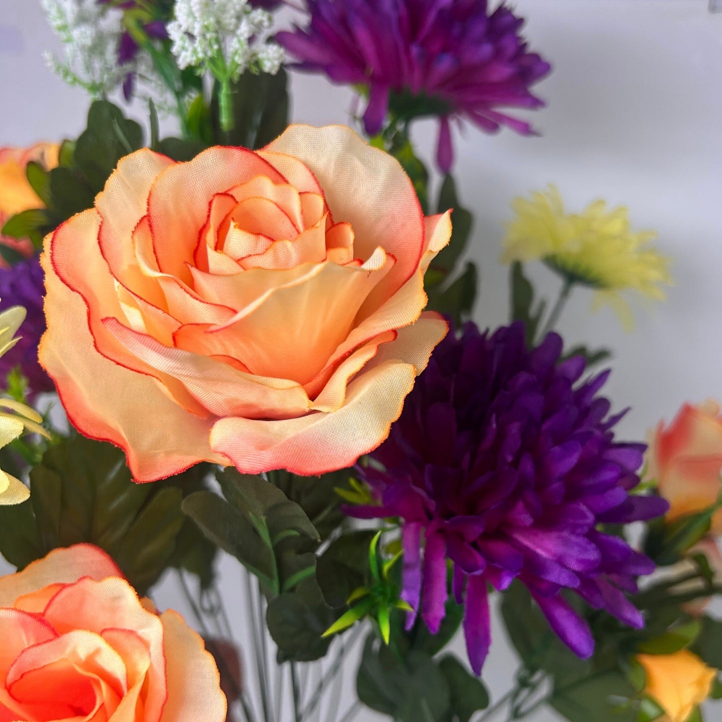 Rose/Mum/Gerbera Bush x24 - Purple/Salmon/Yellow | SXE