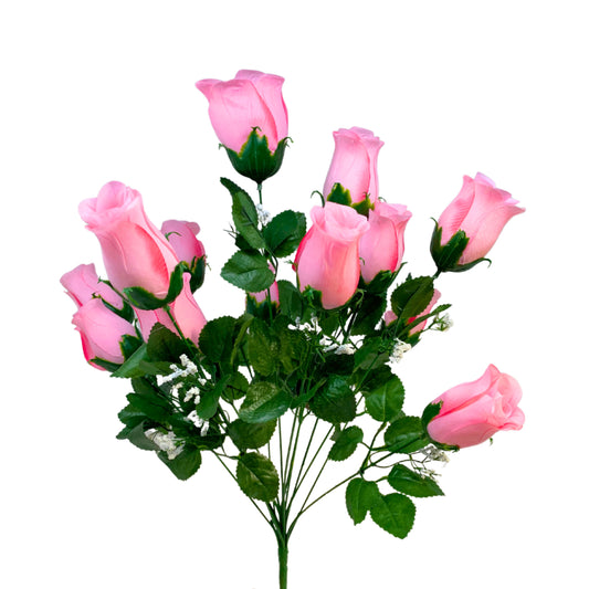 Veined rose bush x 14 buds | Pink