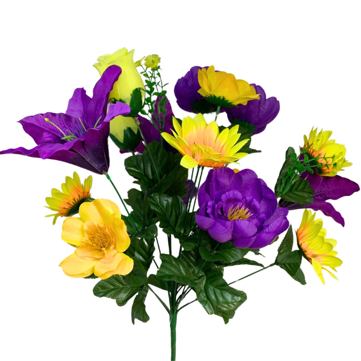 Lily / Rose / Lily / Cornflower Mixed Bush x 18 - YL/PU 20" |CZE