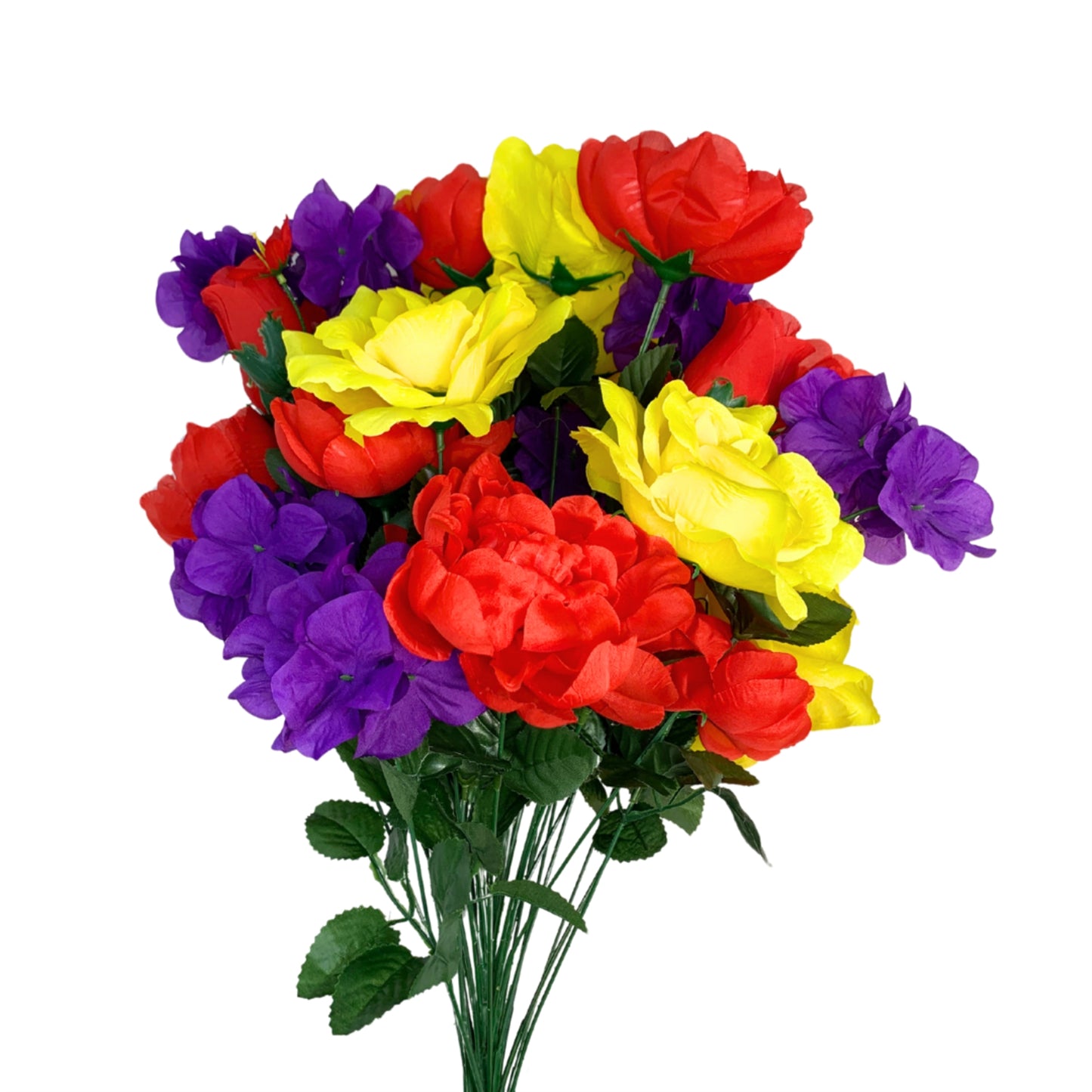 Rose / Peony / Hydrangea Mixed Bush 25" - Red/Yellow/Purple x36 | CZE