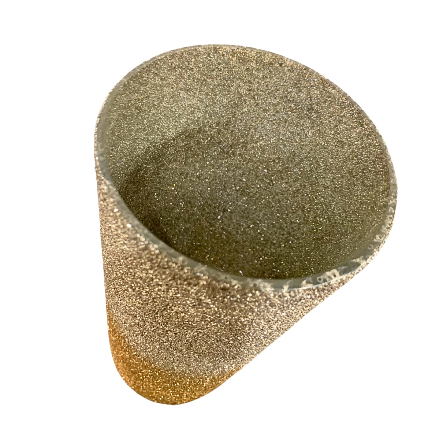 Ombre Crushed Glass Platinum/Gold Vase 12.5" H x 5" Dia | SB