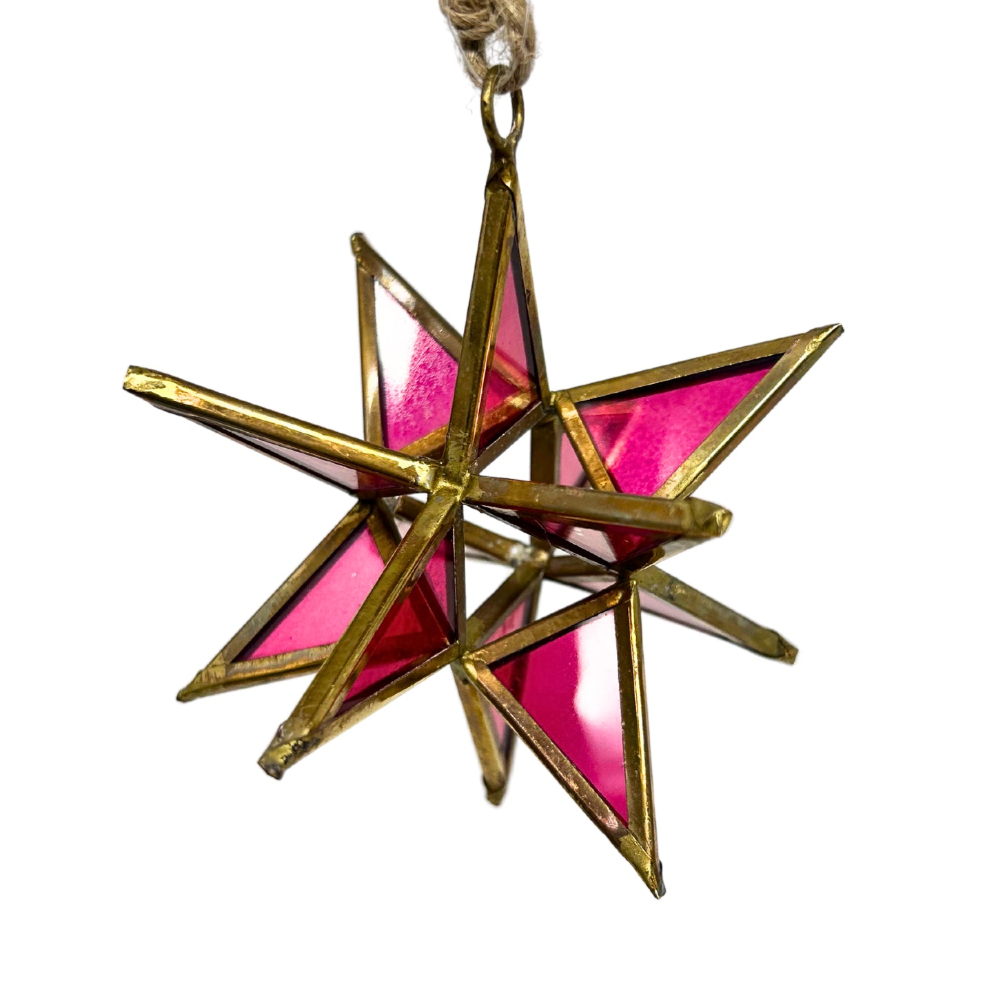 Hot Pink 3D Glass Star Ornament 4” | AM
