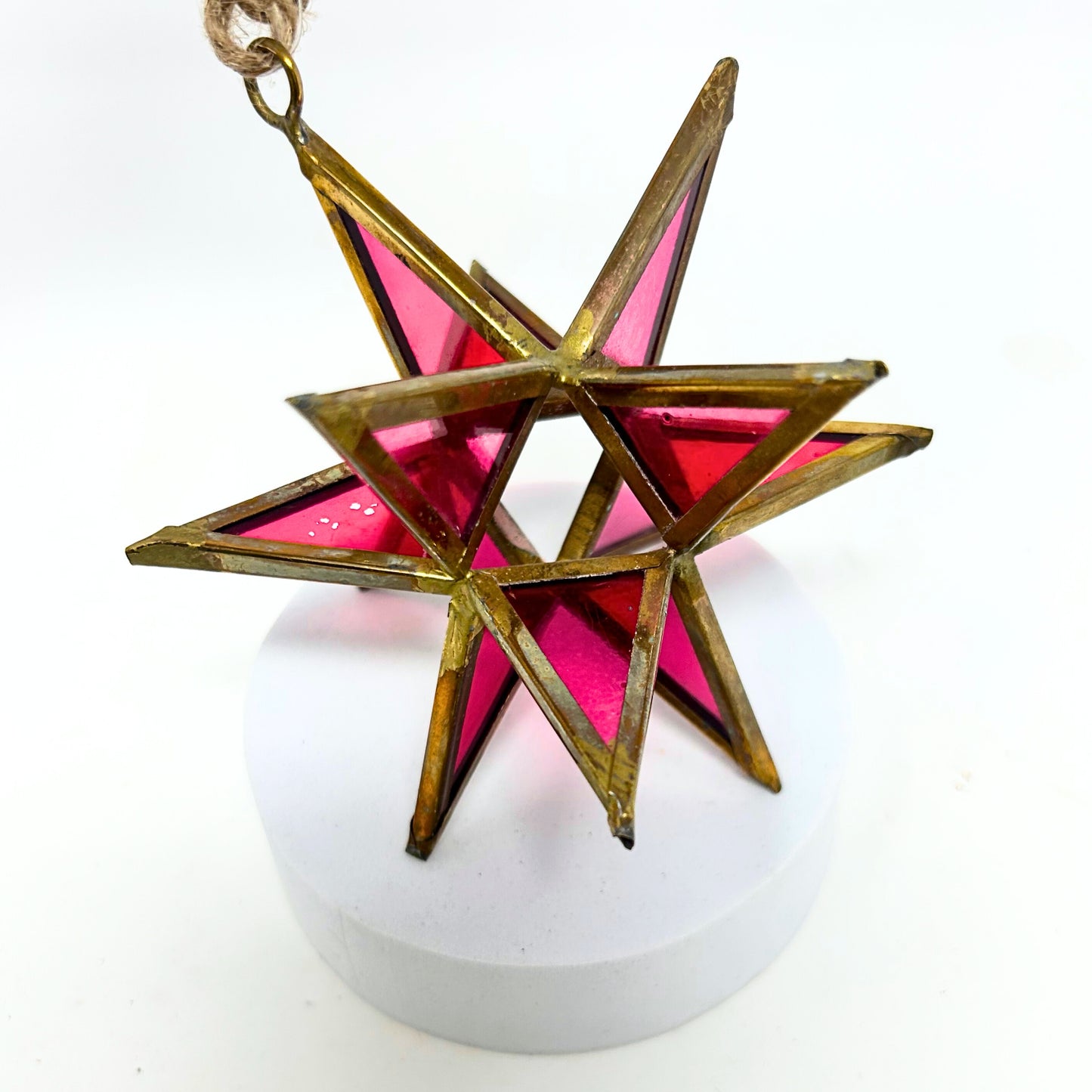 Hot Pink 3D Glass Star Ornament 4” | AM