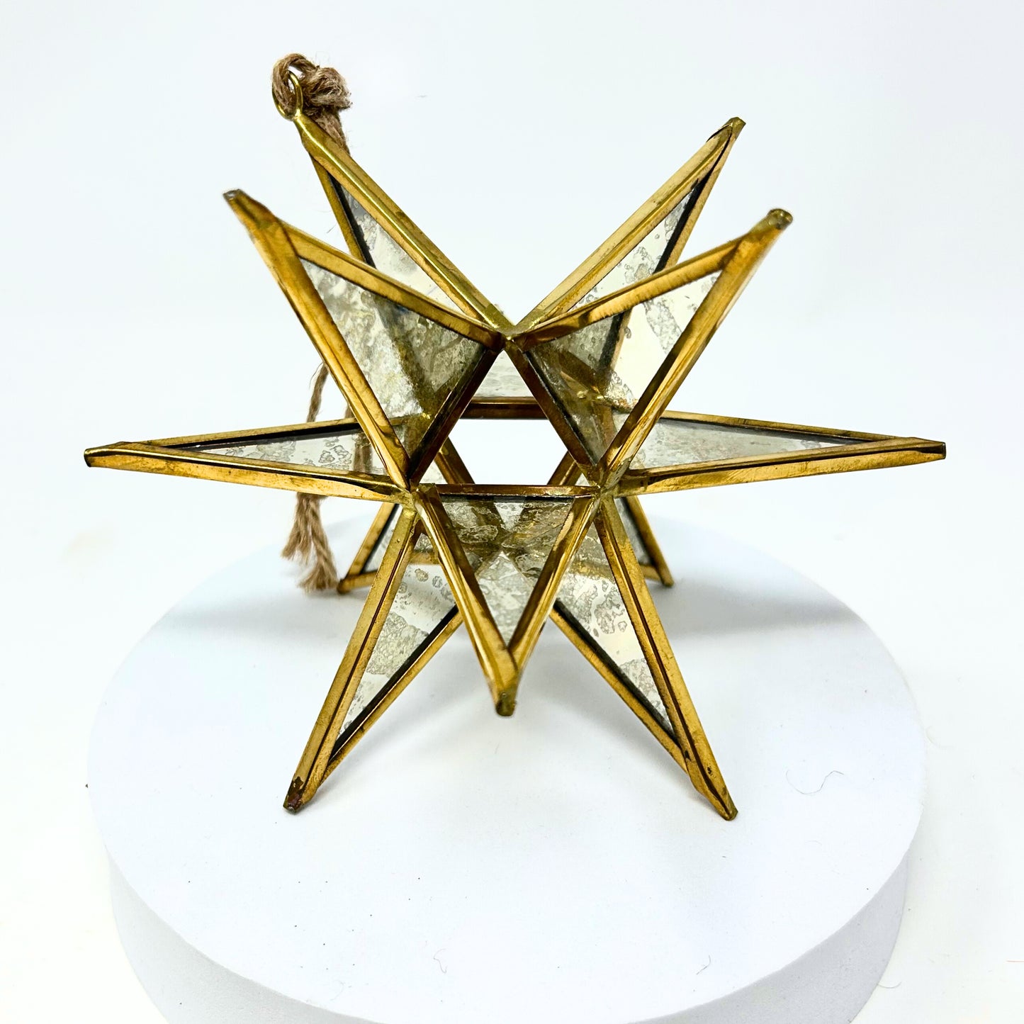 Silver Glass 3D Star Ornament 7”