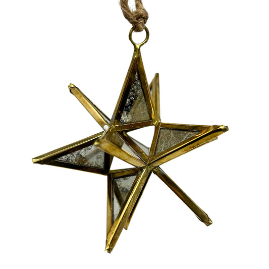 Silver Glass 3D Star Ornament 4” | AM
