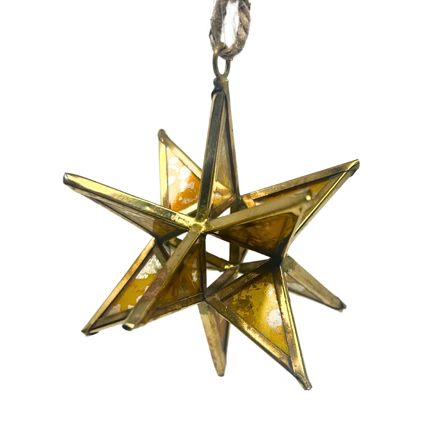 Antique Finish Glass 3D Star Ornament 4" | AM