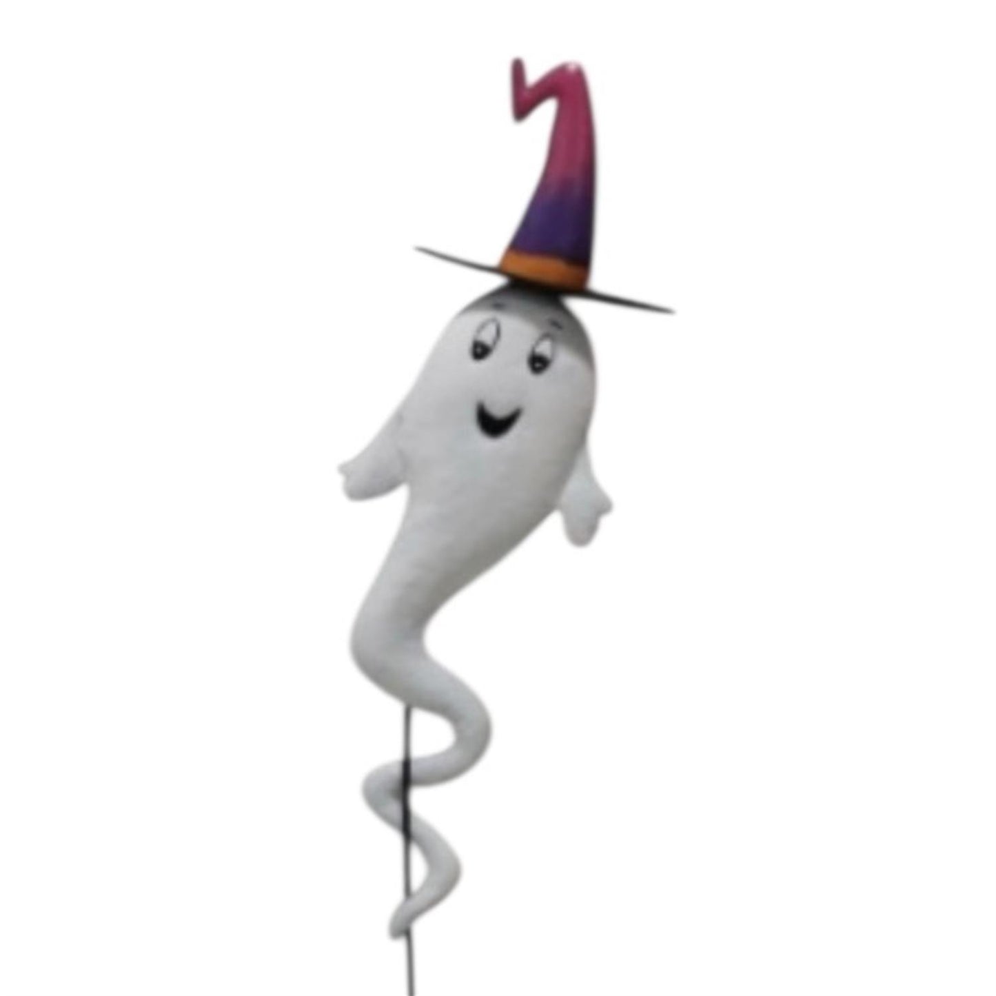 Curly Metal Ghost Stake w/ Hat 24" | FH