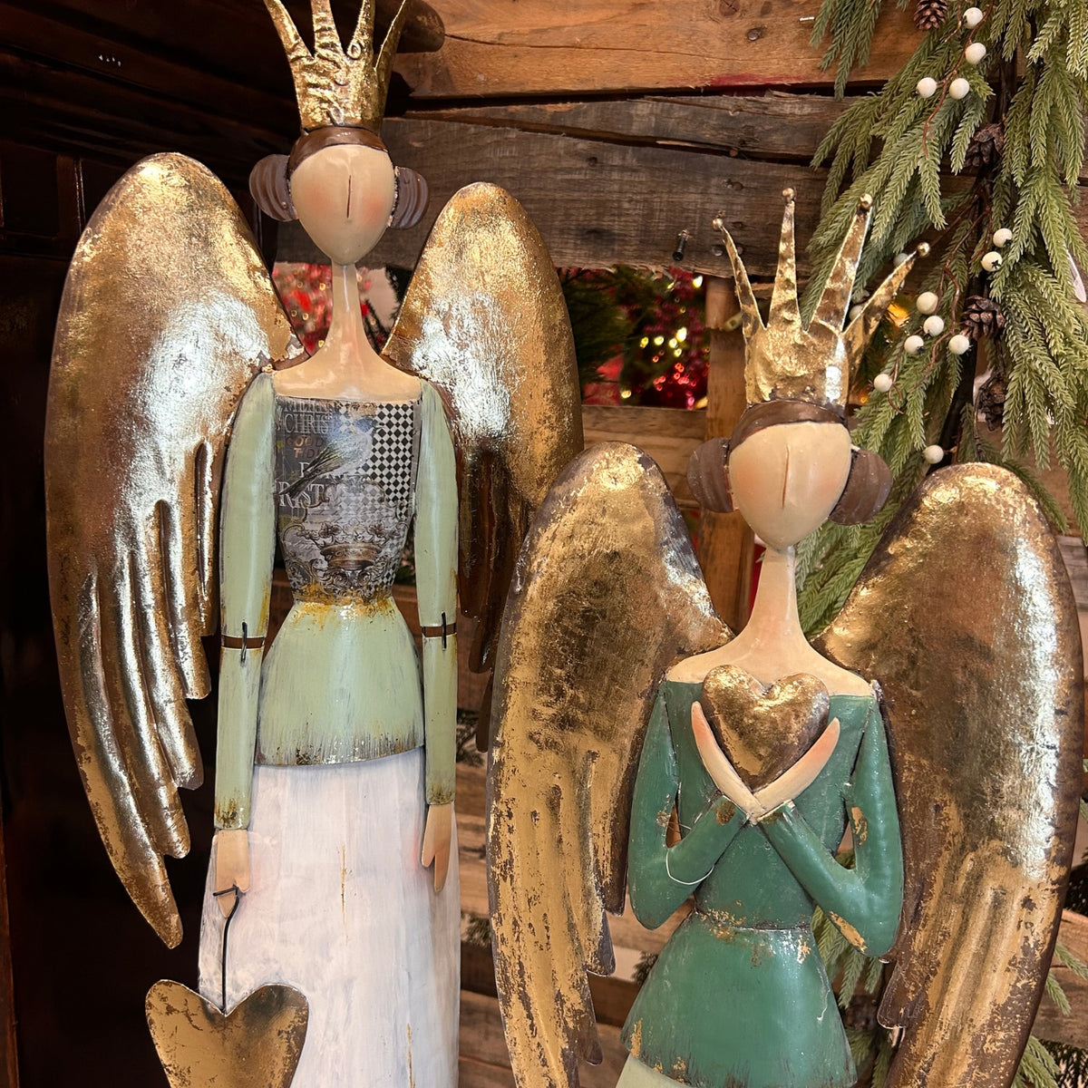 Serene Metal Angel w/ Heart 34.75" | FH