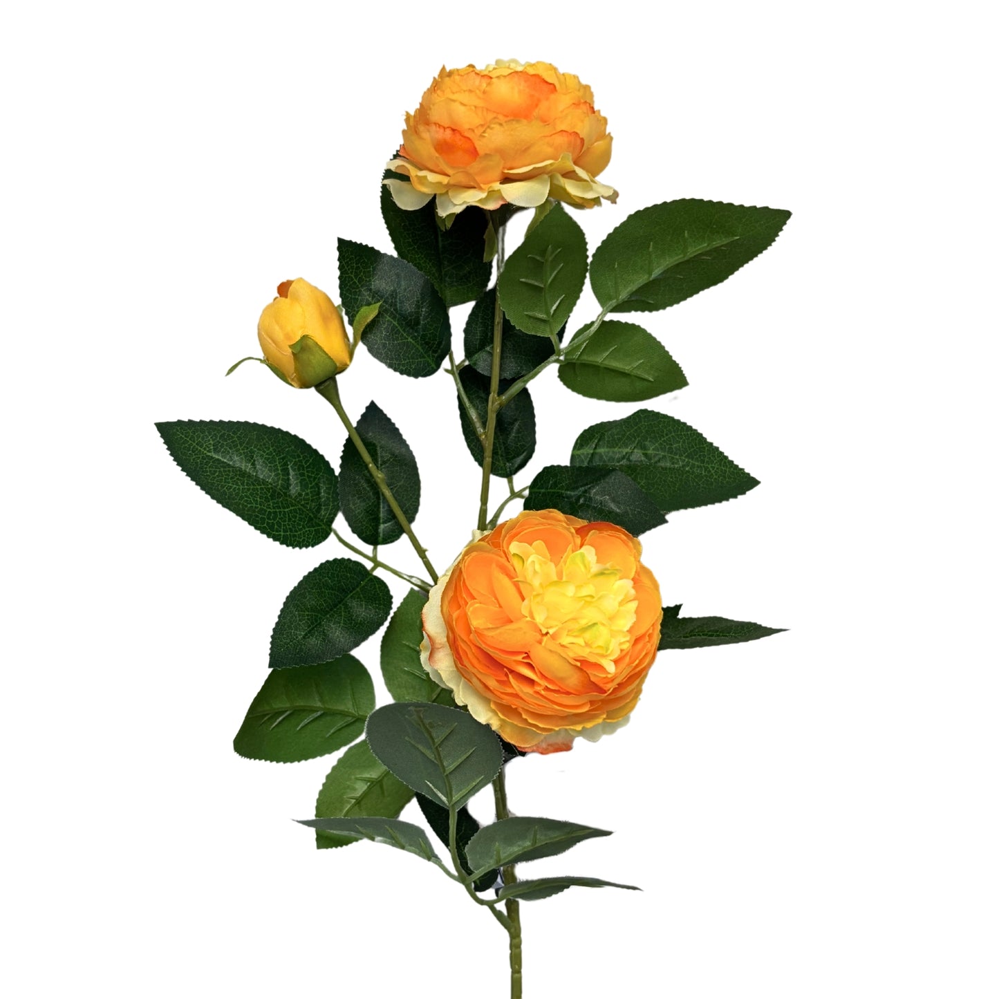 28" Cabbage Rose Spray X 3 -Yellow / Orange | YSE