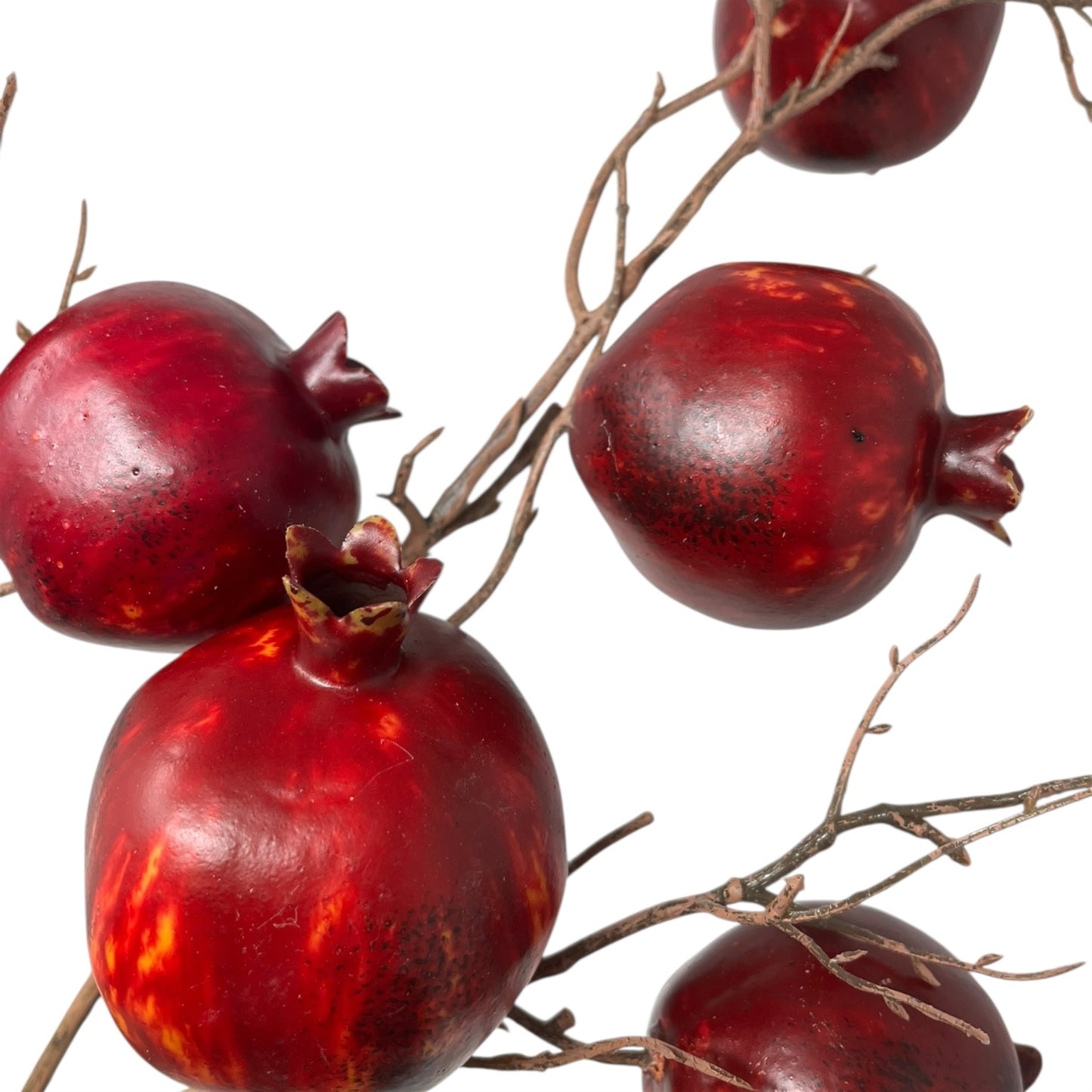 Faux Botanical Pomegranate Stem 34" - Deep Red | YS