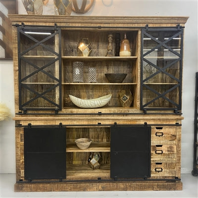 Two Part Mango Wood Bookshelf
