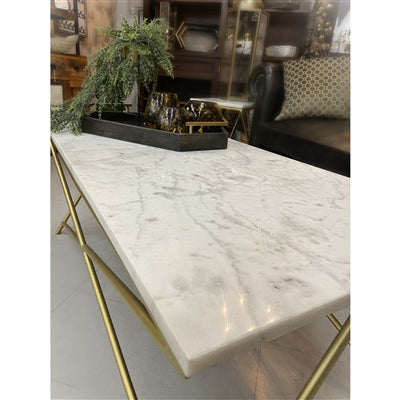 Xander Coffee Table with White Marble Top (Pick Up Only)