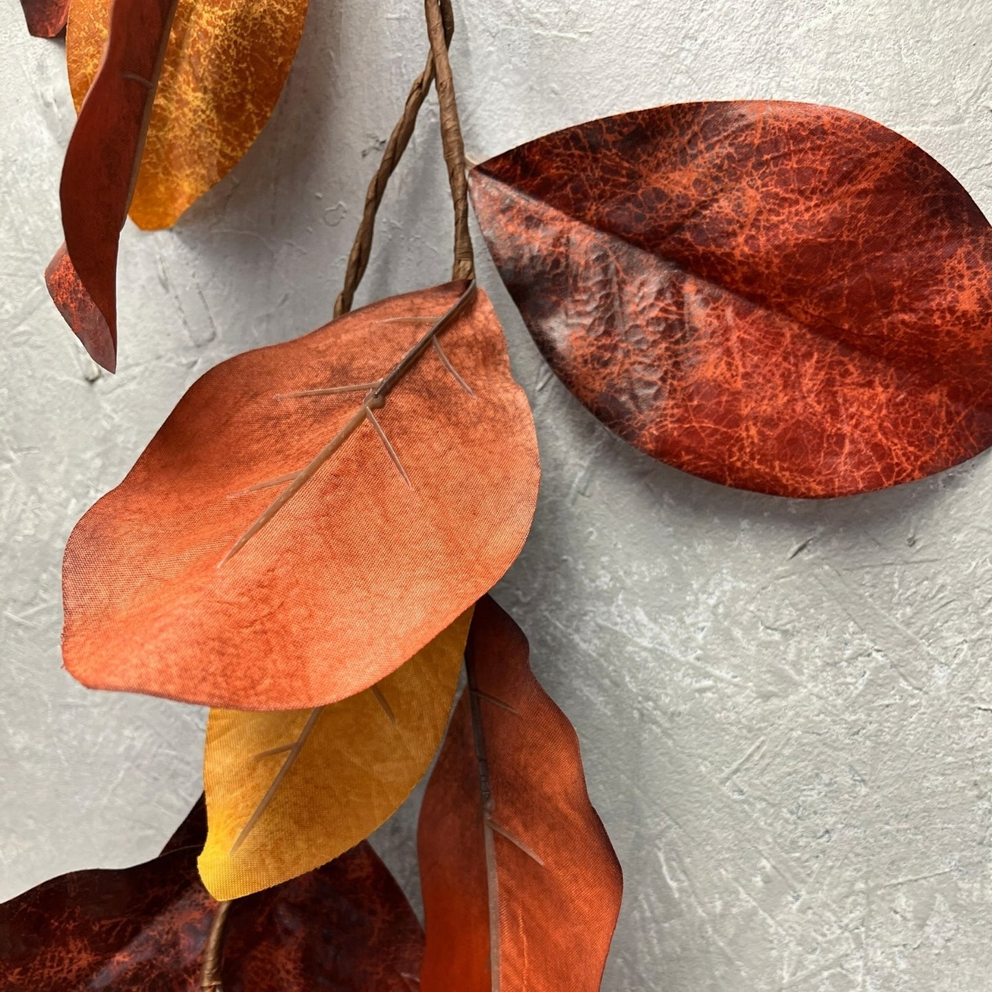 Wispy Fall Magnolia Garland 46" - Red Orange | KS