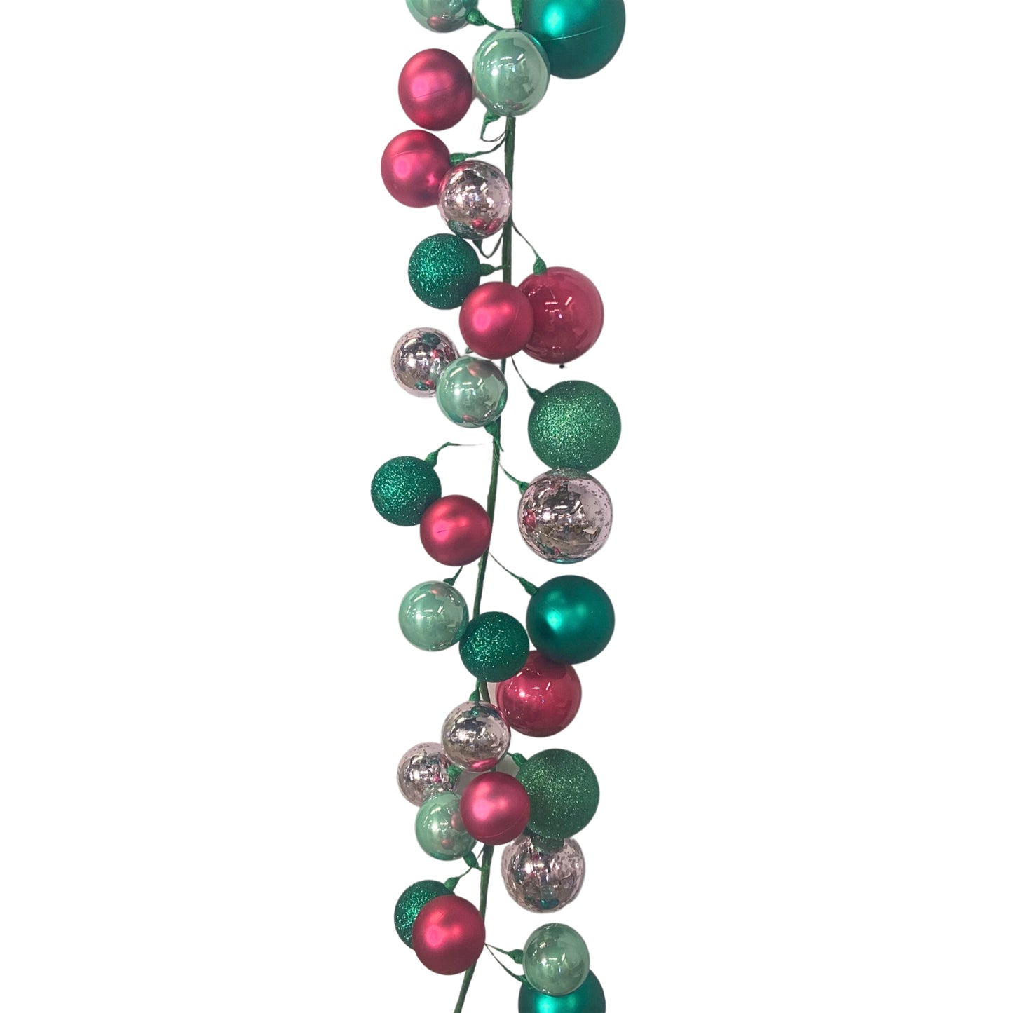 70.8" Mix Finish (Mercury,Candy Apple,Matte,Glitter) Christmas Balls Garland (Light Pink,Dark Pink, | LC