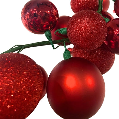 70.8'' Christmas Balls Garland (Red Shiny,Red Matte,Red Glitter) | LC