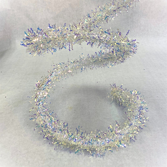 Iridescent Tinsel Garland 6' - White | KS