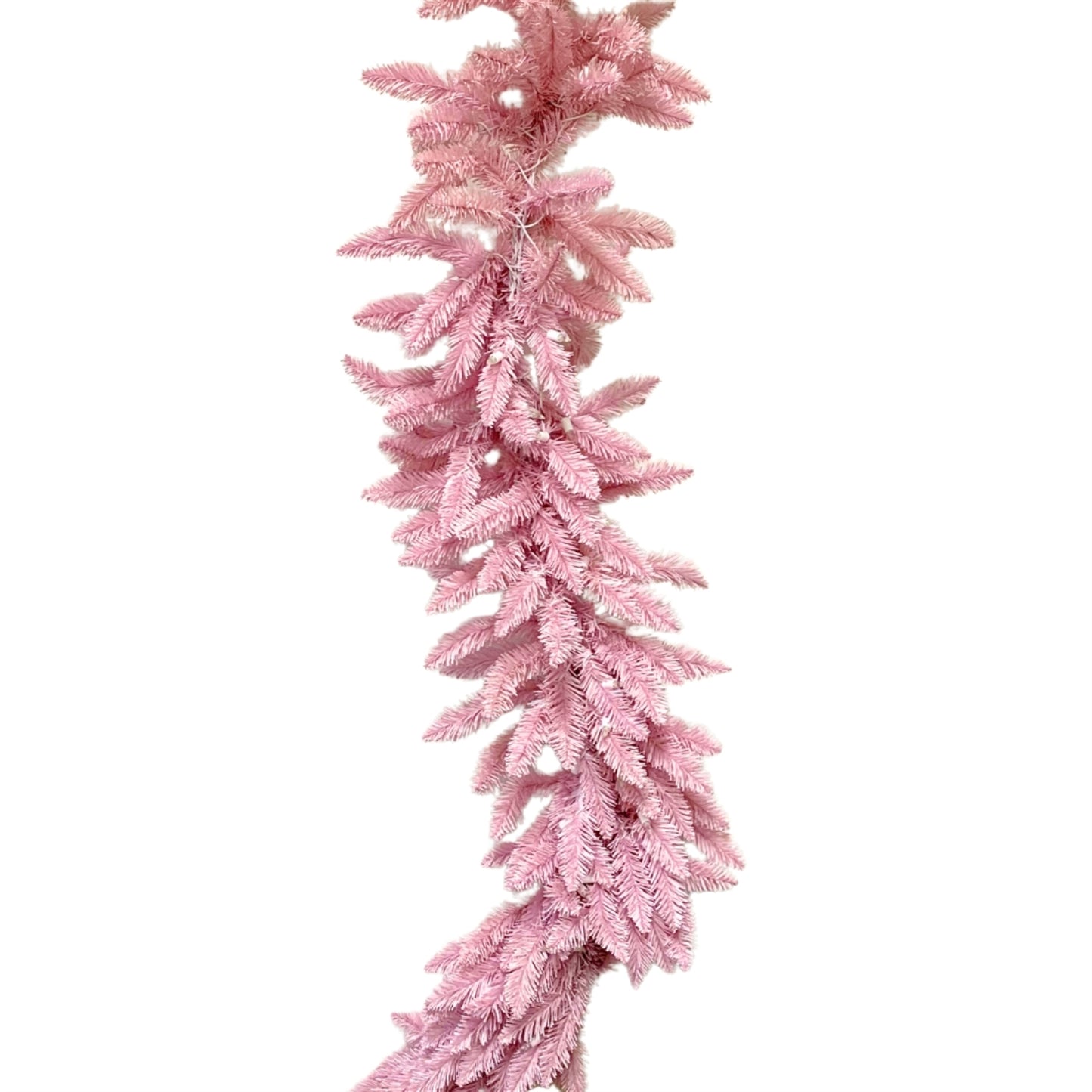 Soft Pink Pine Garland Lighted 9' x 14” Warm White LED | HT
