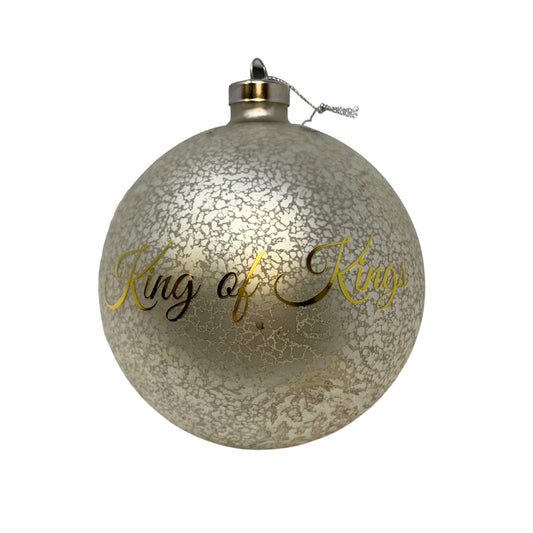 (Box of 4) "King of Kings" Glass Ball Ornament 4.75" | LC