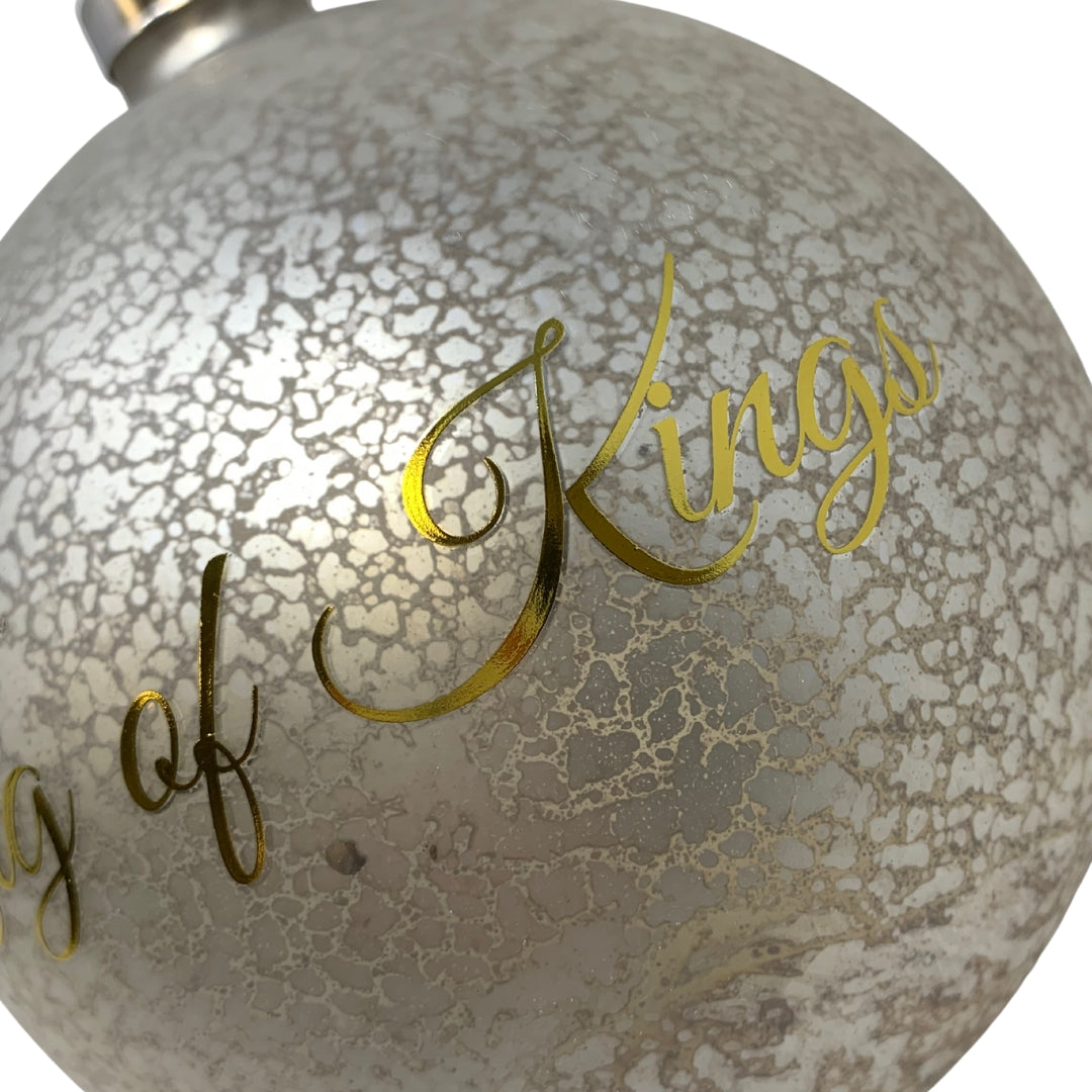 (Box of 4) "King of Kings" Glass Ball Ornament 4.75" | LC