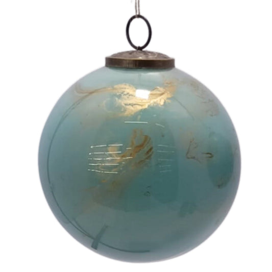 6" Matte Marbled Glass Ball Orn. | SB