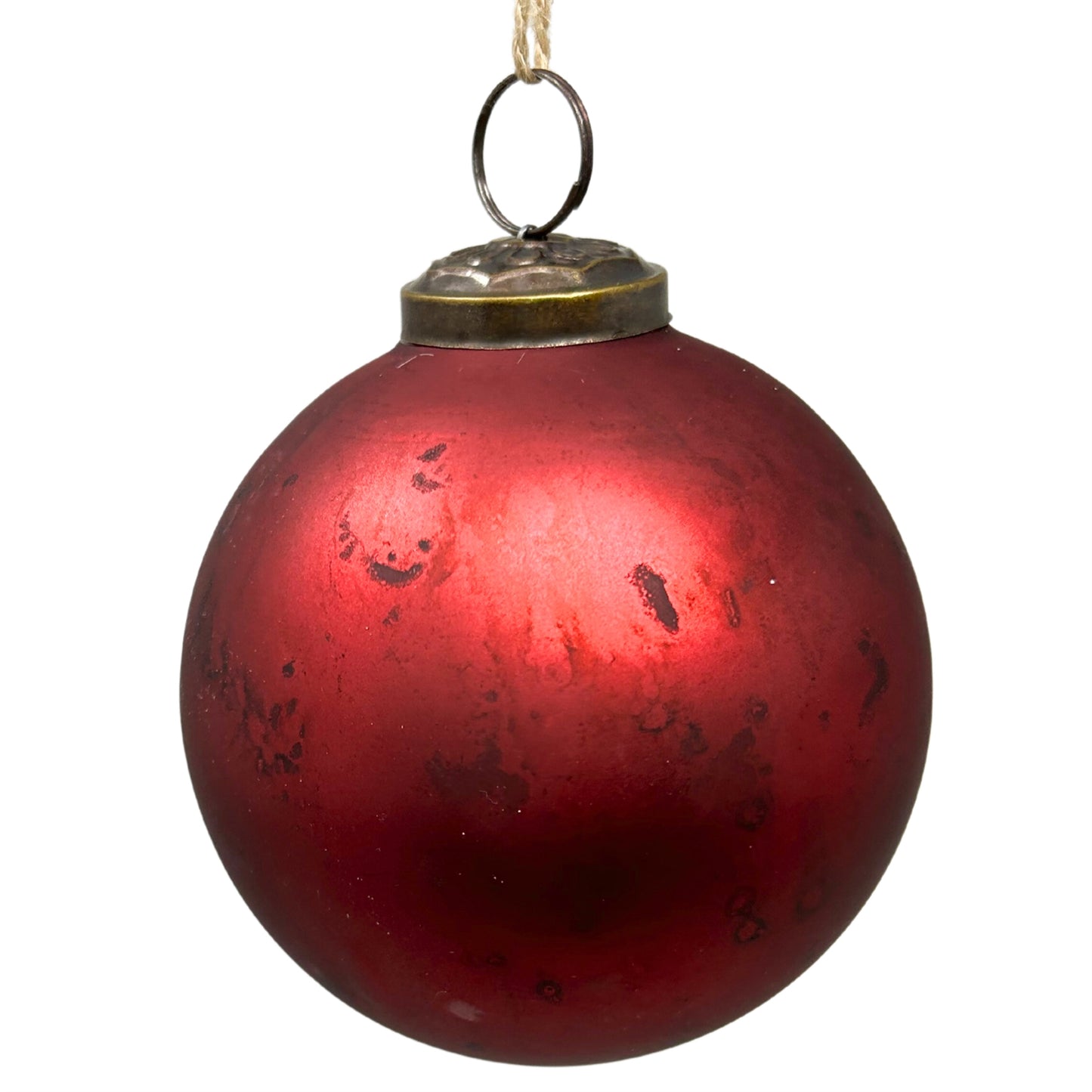 Matte Marbled Glass Ball 4" - Burgundy | SB