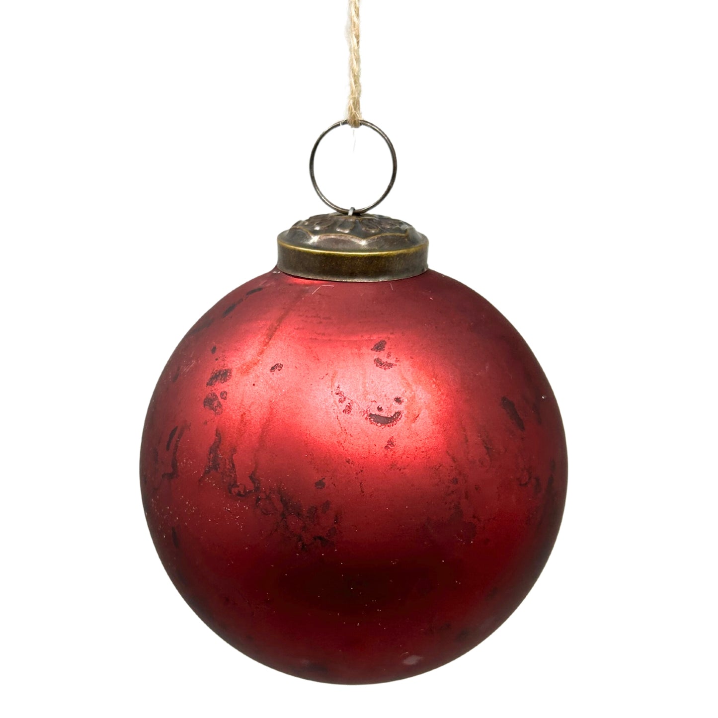 Matte Marbled Glass Ball 4" - Burgundy | SB