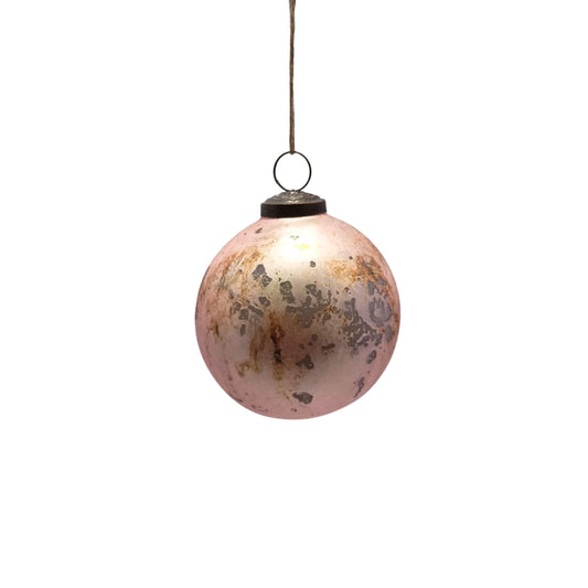 Matte Marbled Glass Ball 4" - Mauve | SB