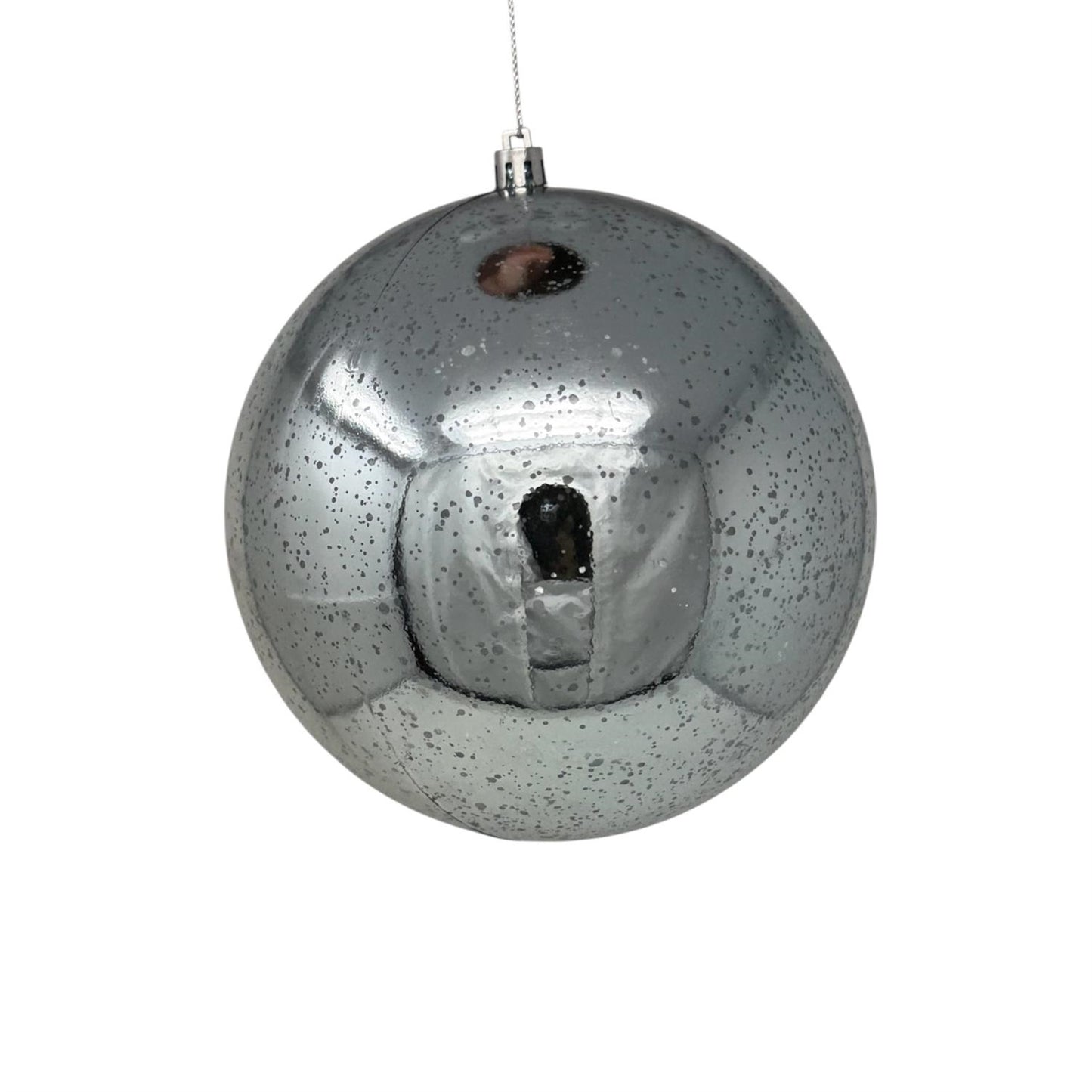Plastic Mercury Shiny Ball Ornament 6" Greyish Blue | LC